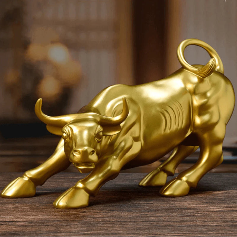 Escultura Touro de Wall Street Dourado